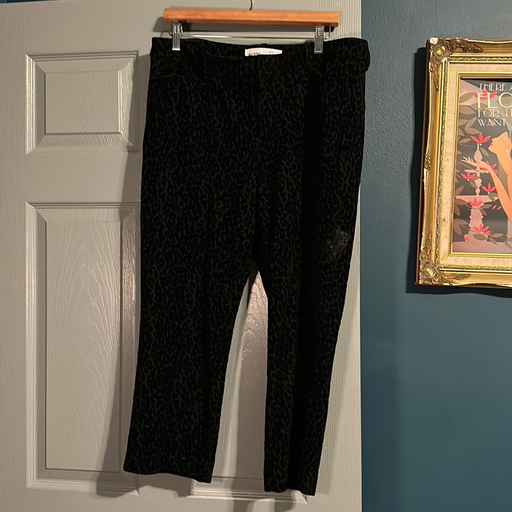 Leopard print black velvet pants. Old Navy. Barely worn. 14 petite.